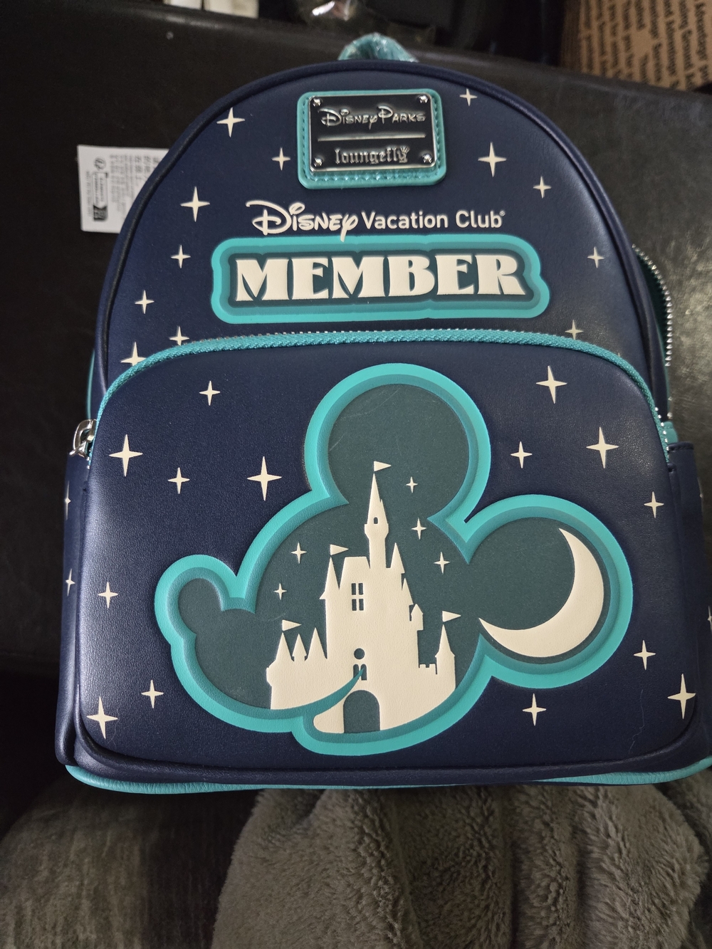 Disney Vacation Club Member Navy & Teal Glow In The Dark Loungefly Backpack